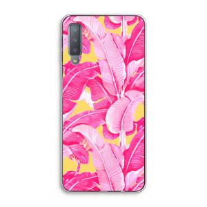 CaseCompany Pink Banana: Samsung Galaxy A7 (2018) Transparant Hoesje
