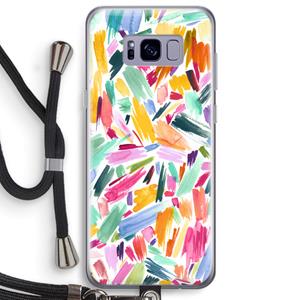 CaseCompany Watercolor Brushstrokes: Samsung Galaxy S8 Plus Transparant Hoesje met koord