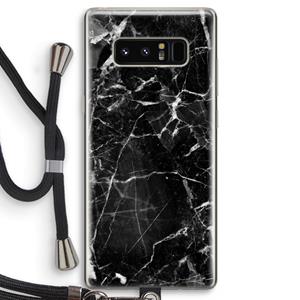 CaseCompany Zwart Marmer 2: Samsung Galaxy Note 8 Transparant Hoesje met koord