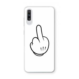CaseCompany Middle finger white: Samsung Galaxy A70 Transparant Hoesje