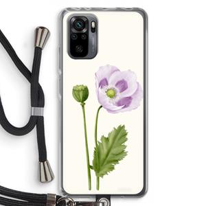CaseCompany Purple poppy: Xiaomi Redmi Note 10 Pro Transparant Hoesje met koord