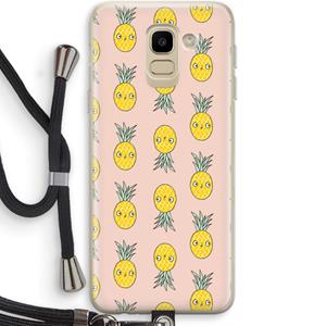 CaseCompany Ananas: Samsung Galaxy J6 (2018) Transparant Hoesje met koord