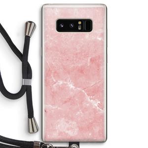 CaseCompany Roze marmer: Samsung Galaxy Note 8 Transparant Hoesje met koord