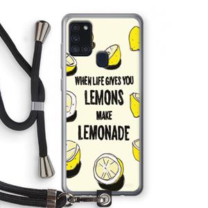 CaseCompany Lemonade: Samsung Galaxy A21s Transparant Hoesje met koord