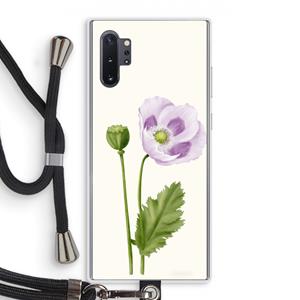 CaseCompany Purple poppy: Samsung Galaxy Note 10 Plus Transparant Hoesje met koord