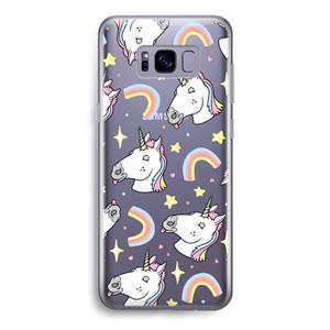CaseCompany Rainbow Unicorn: Samsung Galaxy S8 Transparant Hoesje