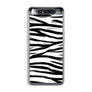 CaseCompany Zebra pattern: Samsung Galaxy A80 Transparant Hoesje