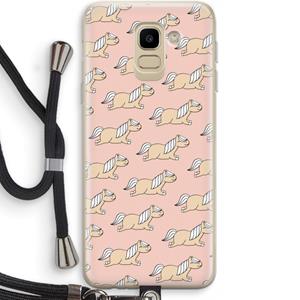CaseCompany Ponys: Samsung Galaxy J6 (2018) Transparant Hoesje met koord