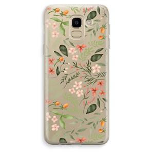 CaseCompany Sweet little flowers: Samsung Galaxy J6 (2018) Transparant Hoesje