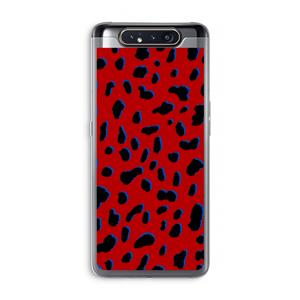 CaseCompany Red Leopard: Samsung Galaxy A80 Transparant Hoesje