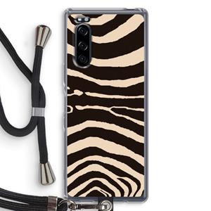 CaseCompany Arizona Zebra: Sony Xperia 5 Transparant Hoesje met koord