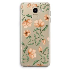 CaseCompany Peachy flowers: Samsung Galaxy J6 (2018) Transparant Hoesje