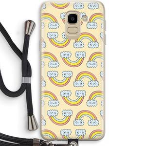 CaseCompany Regenboog: Samsung Galaxy J6 (2018) Transparant Hoesje met koord