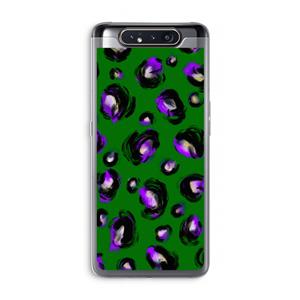 CaseCompany Green Cheetah: Samsung Galaxy A80 Transparant Hoesje