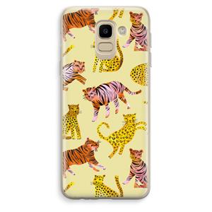 CaseCompany Cute Tigers and Leopards: Samsung Galaxy J6 (2018) Transparant Hoesje