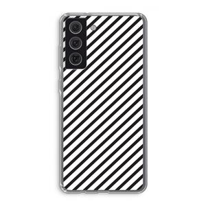 CaseCompany Strepen zwart-wit: Samsung Galaxy S21 FE Transparant Hoesje