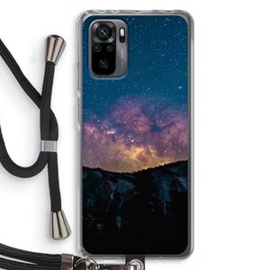 CaseCompany Travel to space: Xiaomi Redmi Note 10 Pro Transparant Hoesje met koord
