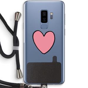 CaseCompany Hartje: Samsung Galaxy S9 Plus Transparant Hoesje met koord