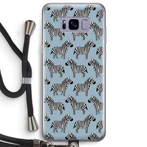 CaseCompany Zebra: Samsung Galaxy S8 Plus Transparant Hoesje met koord