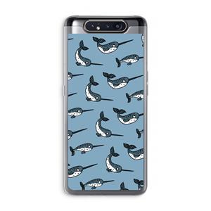 CaseCompany Narwhal: Samsung Galaxy A80 Transparant Hoesje