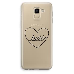 CaseCompany Best heart black: Samsung Galaxy J6 (2018) Transparant Hoesje