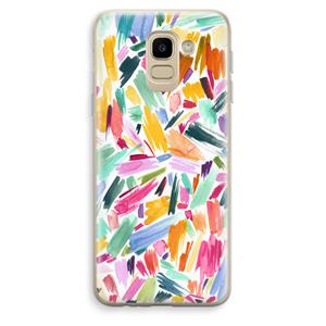 CaseCompany Watercolor Brushstrokes: Samsung Galaxy J6 (2018) Transparant Hoesje