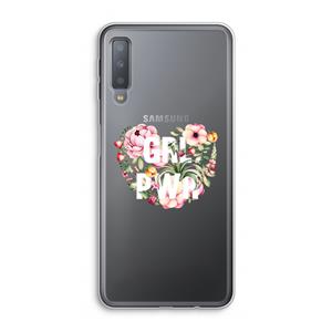 CaseCompany GRL PWR Flower: Samsung Galaxy A7 (2018) Transparant Hoesje