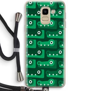 CaseCompany Crocs: Samsung Galaxy J6 (2018) Transparant Hoesje met koord