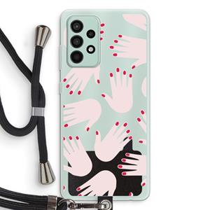 CaseCompany Hands pink: Samsung Galaxy A52s 5G Transparant Hoesje met koord