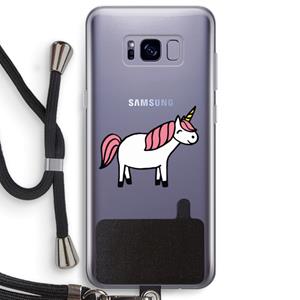 CaseCompany Eenhoorn: Samsung Galaxy S8 Plus Transparant Hoesje met koord