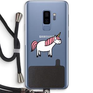 CaseCompany Eenhoorn: Samsung Galaxy S9 Plus Transparant Hoesje met koord