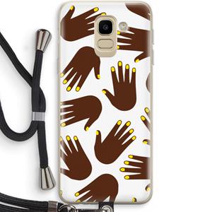 CaseCompany Hands dark: Samsung Galaxy J6 (2018) Transparant Hoesje met koord
