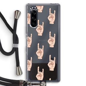 CaseCompany Rock: Sony Xperia 5 Transparant Hoesje met koord
