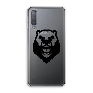 CaseCompany Angry Bear (black): Samsung Galaxy A7 (2018) Transparant Hoesje
