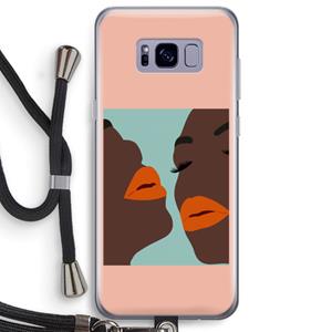 CaseCompany Orange lips: Samsung Galaxy S8 Plus Transparant Hoesje met koord
