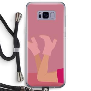 CaseCompany Pink boots: Samsung Galaxy S8 Plus Transparant Hoesje met koord