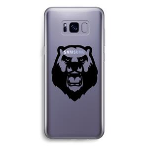 CaseCompany Angry Bear (black): Samsung Galaxy S8 Transparant Hoesje