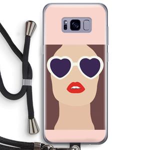 CaseCompany Red lips: Samsung Galaxy S8 Plus Transparant Hoesje met koord