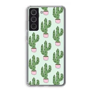 CaseCompany Cactus Lover: Samsung Galaxy S21 FE Transparant Hoesje