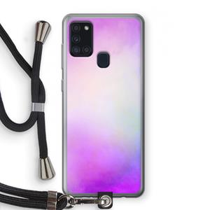 CaseCompany Clouds pastel: Samsung Galaxy A21s Transparant Hoesje met koord