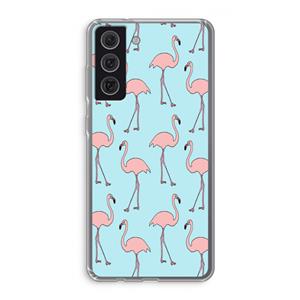 CaseCompany Anything Flamingoes: Samsung Galaxy S21 FE Transparant Hoesje