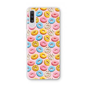 CaseCompany Pink donuts: Samsung Galaxy A70 Transparant Hoesje