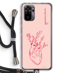 CaseCompany Blooming Heart: Xiaomi Redmi Note 10 Pro Transparant Hoesje met koord