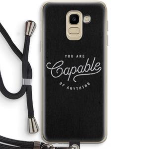 CaseCompany Capable: Samsung Galaxy J6 (2018) Transparant Hoesje met koord