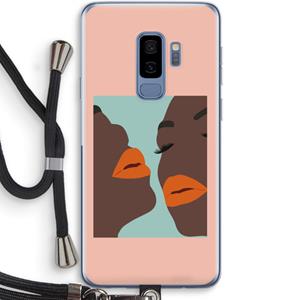 CaseCompany Orange lips: Samsung Galaxy S9 Plus Transparant Hoesje met koord