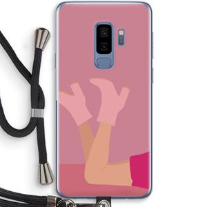 CaseCompany Pink boots: Samsung Galaxy S9 Plus Transparant Hoesje met koord