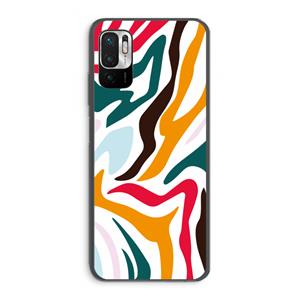 CaseCompany Colored Zebra: Xiaomi Redmi Note 10 5G Transparant Hoesje
