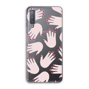 CaseCompany Hands pink: Samsung Galaxy A7 (2018) Transparant Hoesje