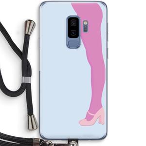 CaseCompany Pink panty: Samsung Galaxy S9 Plus Transparant Hoesje met koord