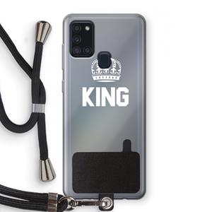 CaseCompany King zwart: Samsung Galaxy A21s Transparant Hoesje met koord